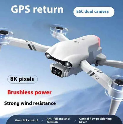 Mead's Supply F10 Folding GPS Drone with 4K HD camera, dual positioning, smart flight modes, portable quadcopter for outdoor use.