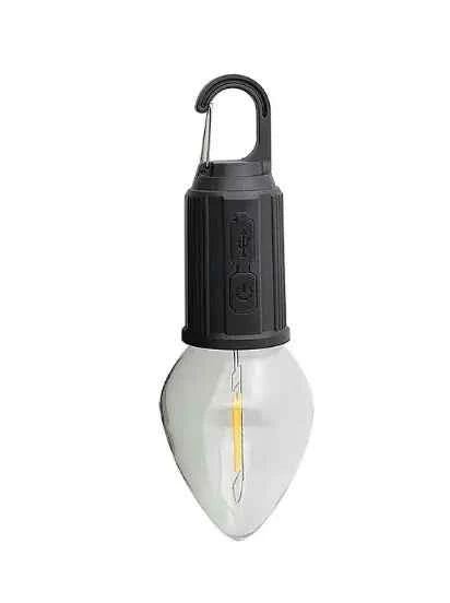 Portable camping LED lamp from Mead's Supply, rechargeable outdoor lantern with magnetic base and bright light for camping trips.