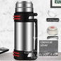 Large blue 1L stainless steel insulated thermos by Mead's Supply & Equipment Outfitters limited, showcasing a durable, large-capacity design