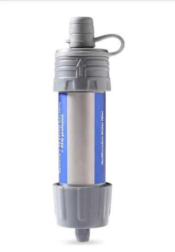 Mead's Supply & Equipment Outfitters outdoor water purification straw for emergency use, compact and portable for outdoor activities.