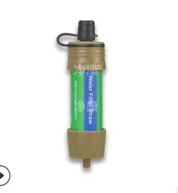 Mead's Supply outdoor water purification straw for emergency use, compact portable water filter for outdoor activities and survival.