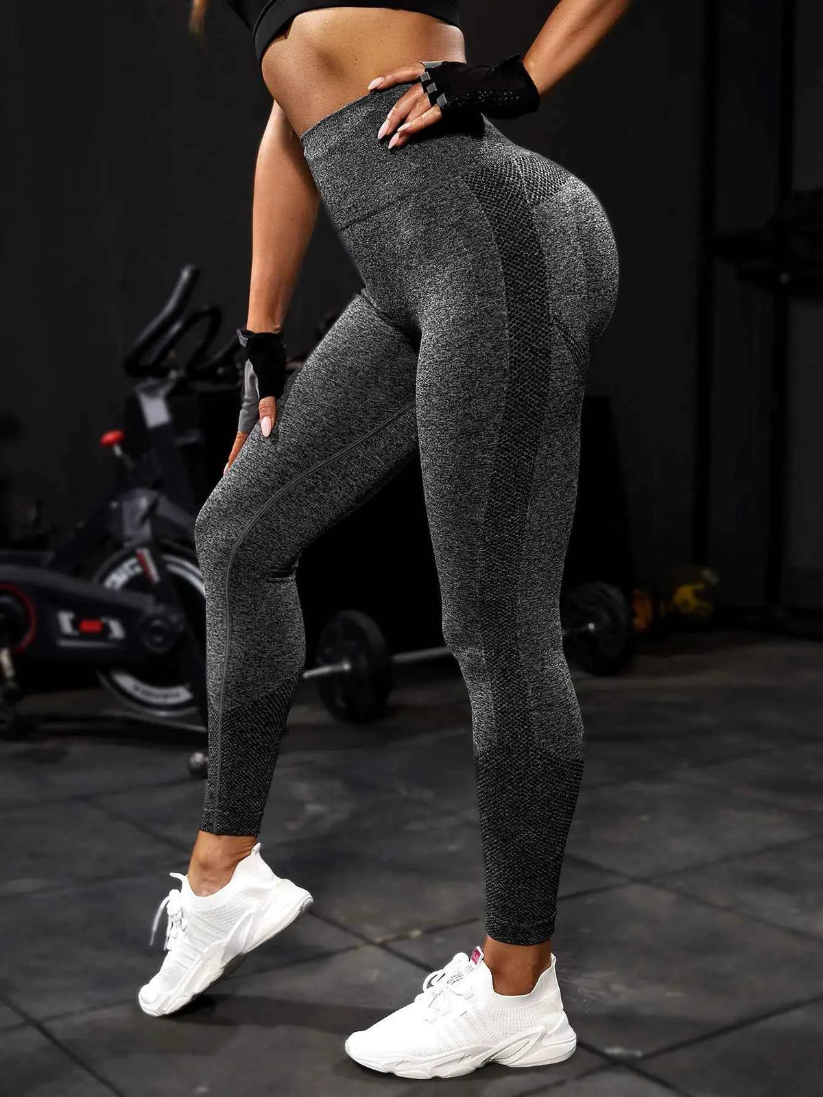 Black high waist yoga pants for women by Mead's Supply & Equipment Outfitters, featuring a thin feel and hip-lifting design.