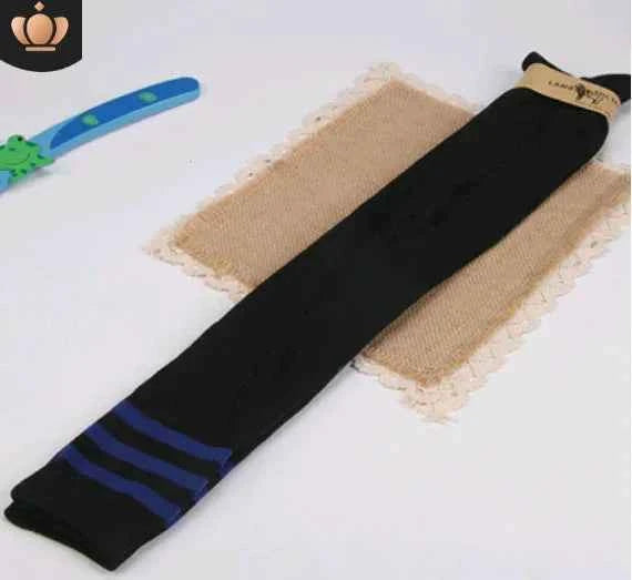Blue and white striped over-the-knee socks for women, college style knee-high fashion socks by Mead's Supply & Equipment Outfitters.