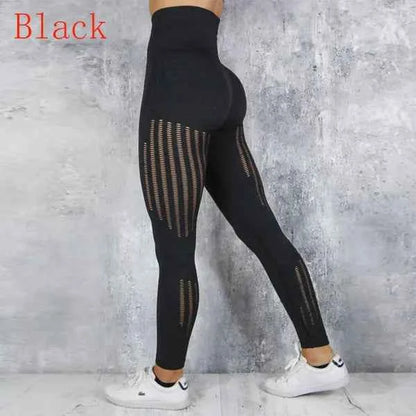 Blue high waist knitted yoga pants for women by Mead's Supply & Equipment Outfitters, seamless stretch activewear, athletic leggings.