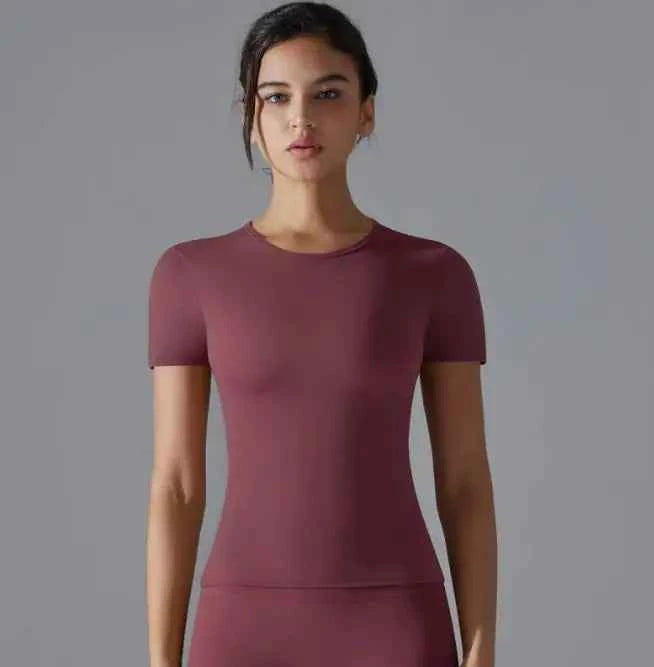Light pink women's solid color sport t-shirt by Mead's Supply & Equipment Outfitters, casual athletic wear for women.