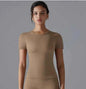Light pink women's solid color sport T-shirt by Mead's Supply & Equipment Outfitters, casual athletic wear for women.