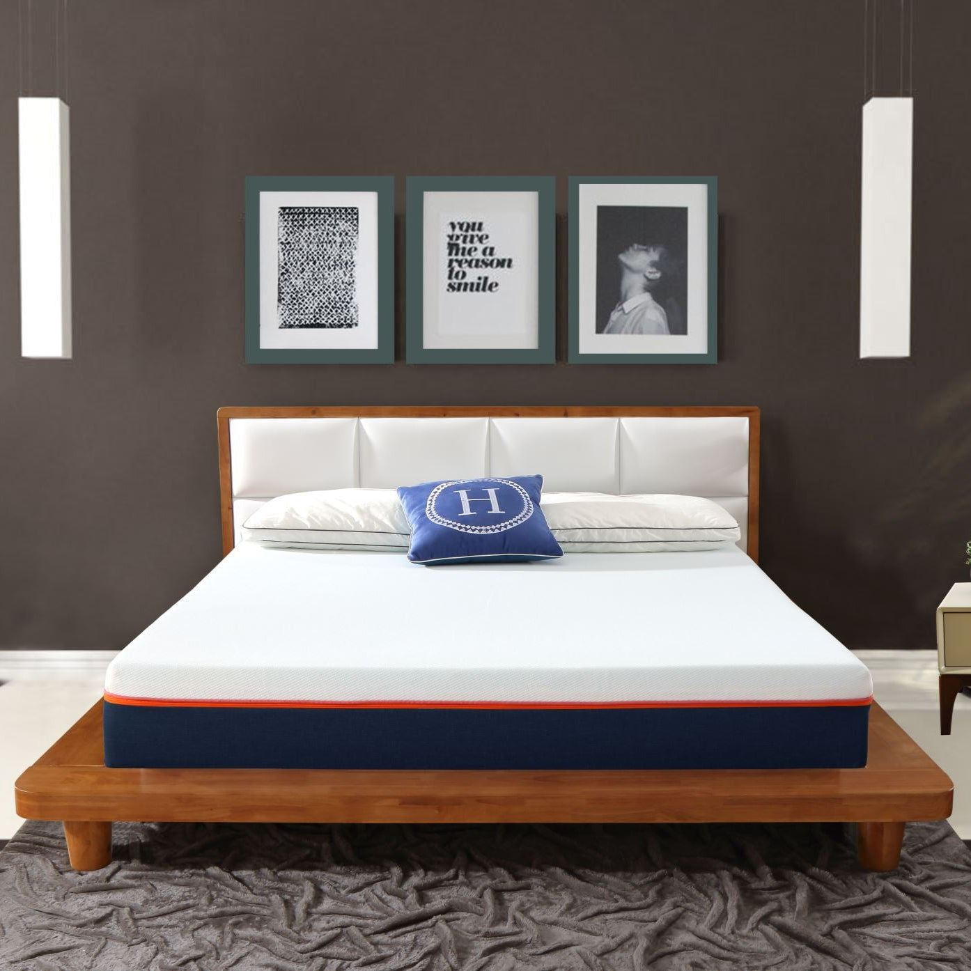 Super King 3-in-1 memory foam mattress by Sue-E Furniture, showing plush surface with layered foam design and soft fabric cover.