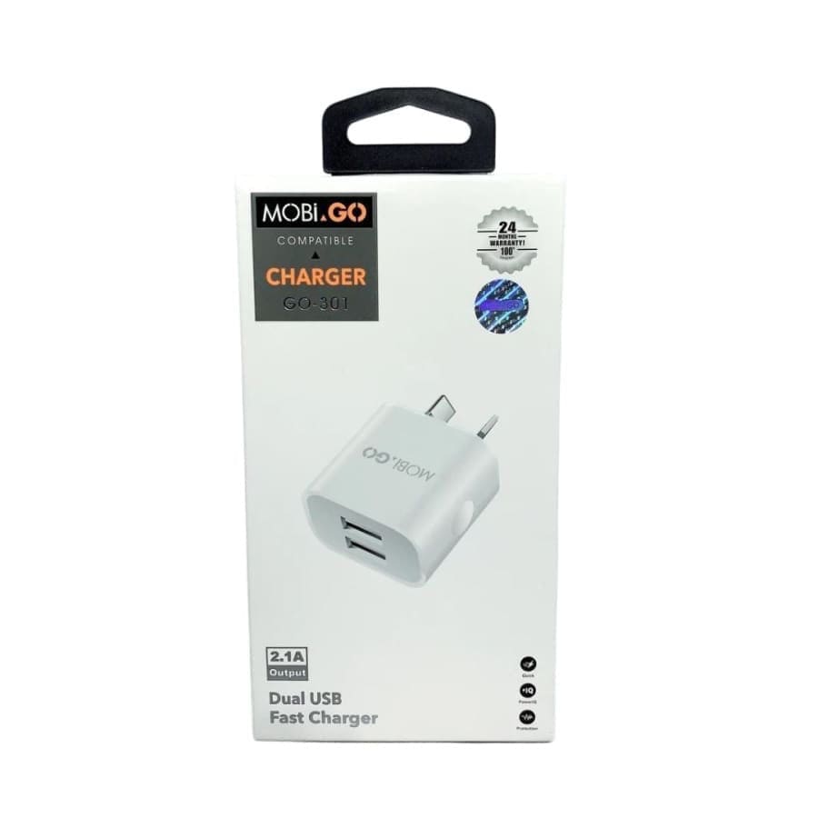 Mobigo Dual USB Power Adapter Wall Plug (NZ / AUS) That Watch Shop