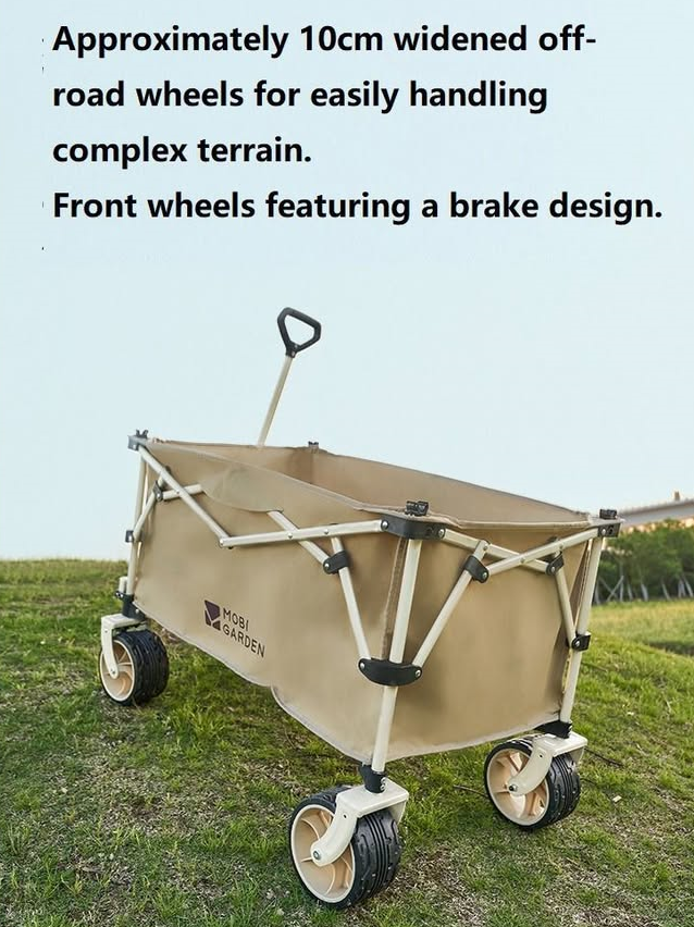 MOBI GARDEN Outdoor Camping trolley - Portable, Four-Way Folding, 200L Capacity Utility Cart ECOTREK