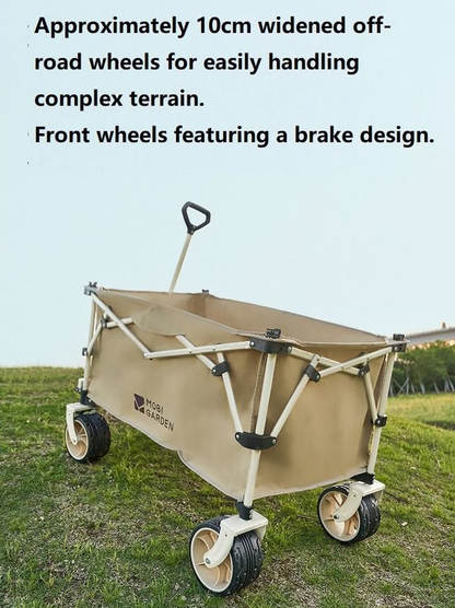 MOBI GARDEN Outdoor Camping trolley - Portable, Four-Way Folding, 200L Capacity Utility Cart ECOTREK