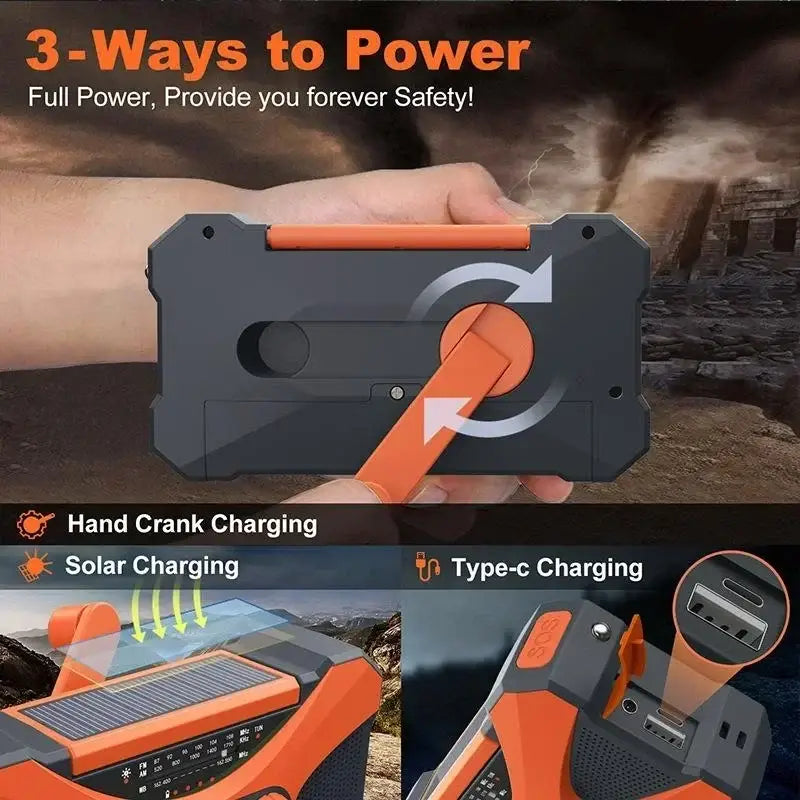 Multifunctional 10000mAh Solar Crank Radio (2 colours available) Habicare