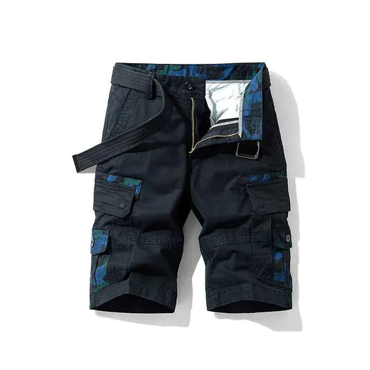 Men's 100% Cotton Cargo Shorts - Knee-Length Outdoor Shorts | Summer Wear