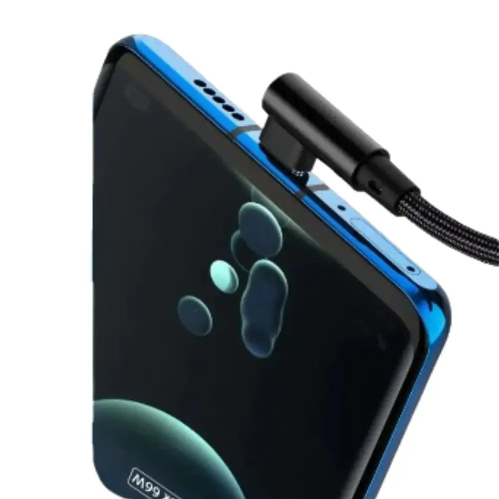 Habicare NNBILI 66W USB-C elbow charger cable for smartphones, featuring a flexible 9eight5 design with durable construction.