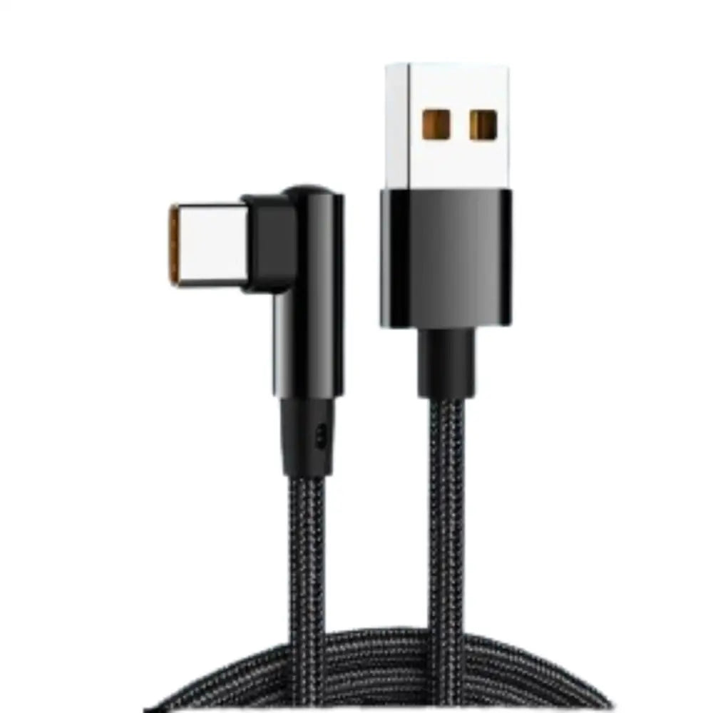 Habicare NNBILI 66W USB-C elbow charger cable for smartphones, showing the cable’s angled connector and compact design.