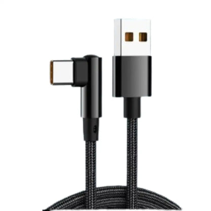 Habicare NNBILI 66W USB-C elbow charger cable for smartphones, showing the cable’s angled connector and compact design.