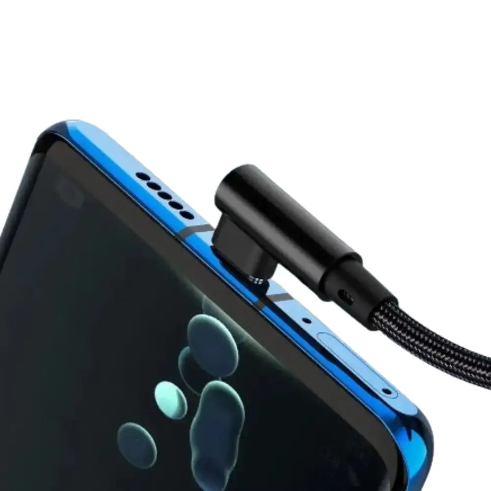 Habicare NNBILI 66W USB-C elbow charger cable for smartphones, showing the flexible 9eight5 cable design for fast charging.