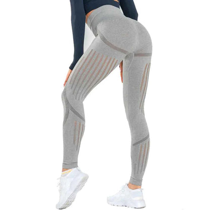 High Waist Knitted Yoga Pants for Women - Seamless Stretch Activewear | Athletic Leggings