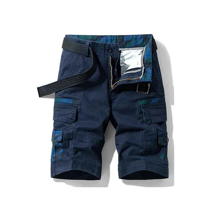 Men's 100% Cotton Cargo Shorts - Knee-Length Outdoor Shorts | Summer Wear
