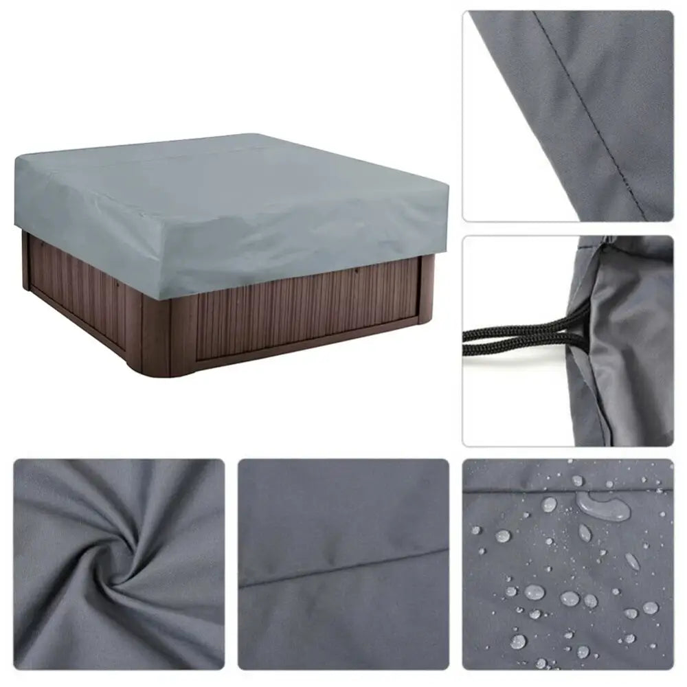 Outdoor Waterproof Hot Tub Cover – 220×220×30cm Square Spa Protector Habicare