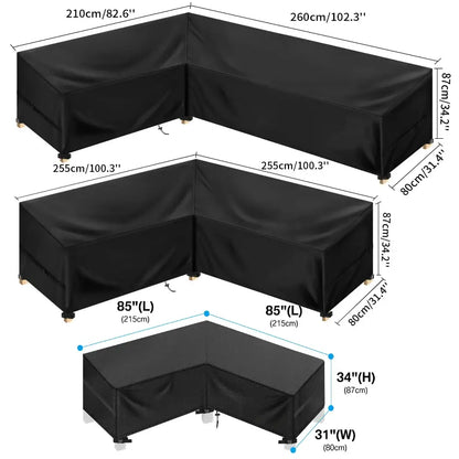 Outdoor Waterproof L-Shape Sofa Cover – Heavy-Duty Weather Protection (different sizes available) Habicare