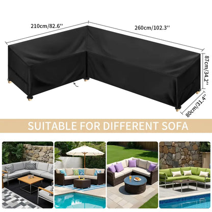 Outdoor Waterproof L-Shape Sofa Cover – Heavy-Duty Weather Protection (different sizes available) Habicare