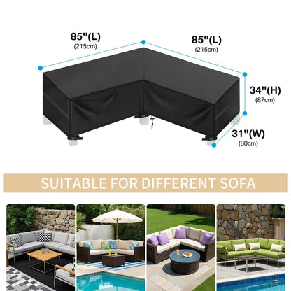 Outdoor Waterproof L-Shape Sofa Cover – Heavy-Duty Weather Protection (different sizes available) Habicare