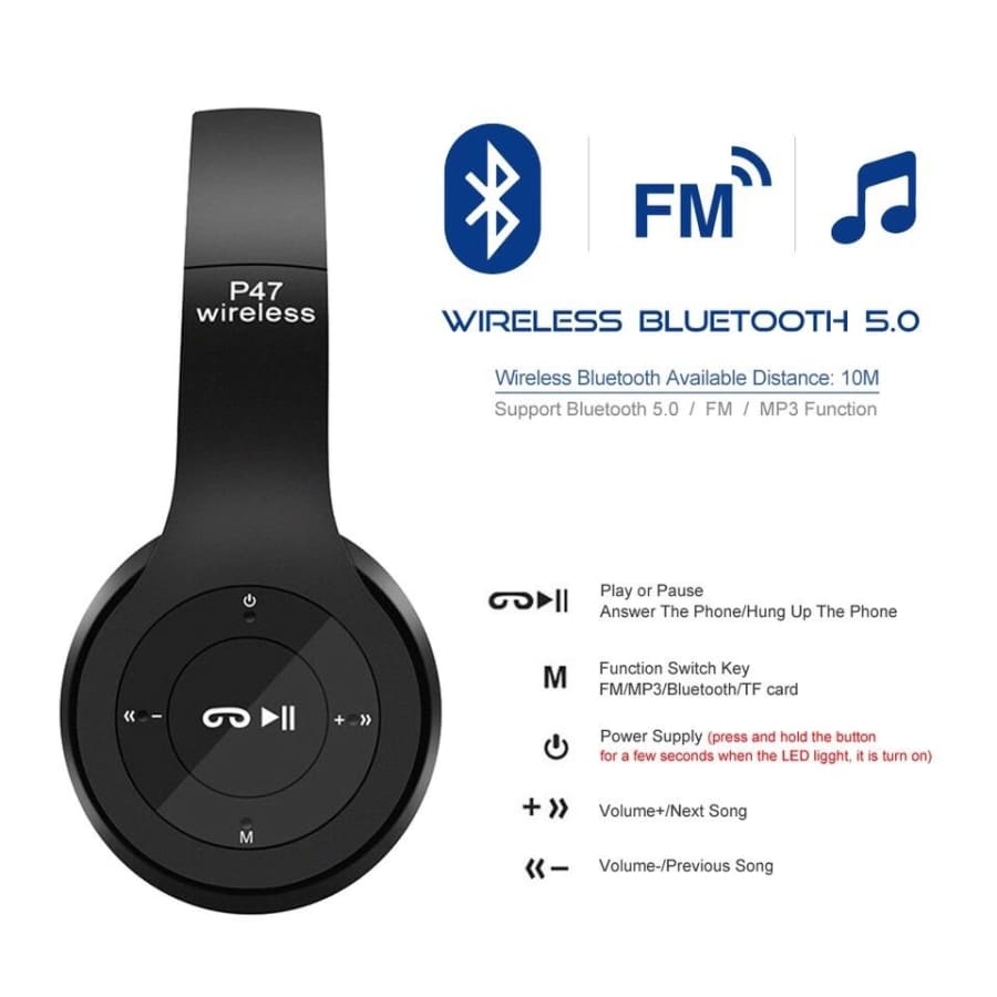 P47 Wireless Headphones with Mic 9eight5