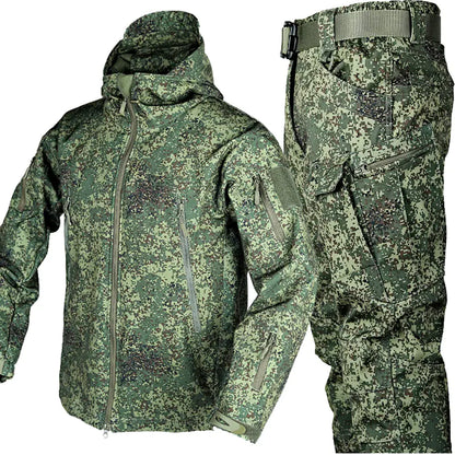 Outdoor Shark Skin Warm Camouflage Jacket and Pants Set - Tactical Softshell Fleece-Lined | Military Style Mead's Supply & Equipment Outfitters limited