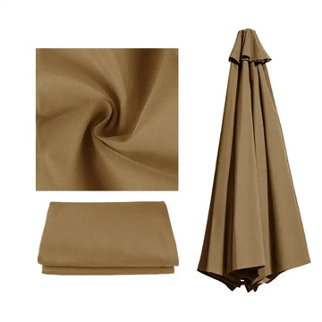 Habicare parasol replacement cover for 6 or 8 ribs in khaki, available in six colors, designed for outdoor umbrellas.