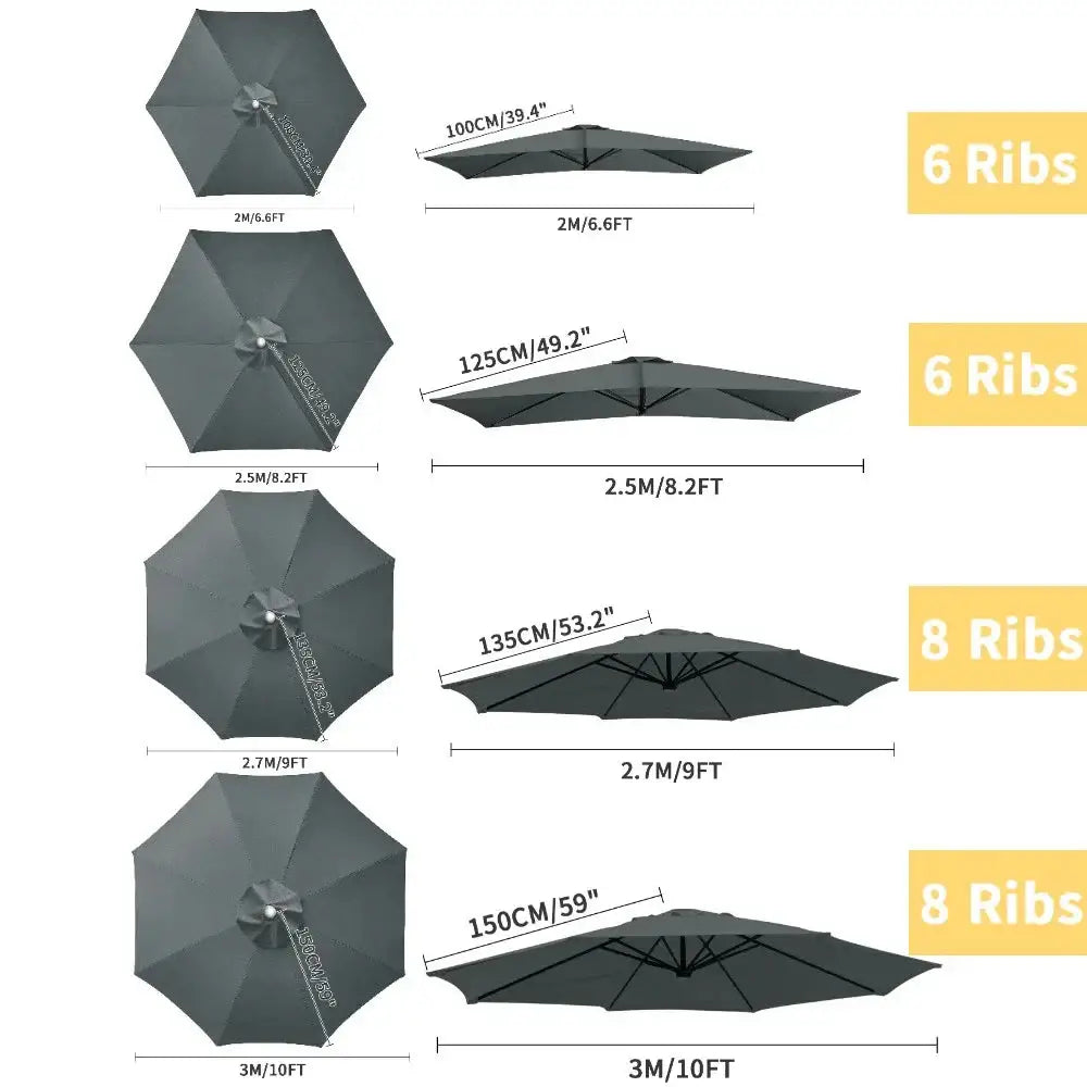 Parasol Replacement Cover – 6 or 8 Ribs (6 colours available) Habicare