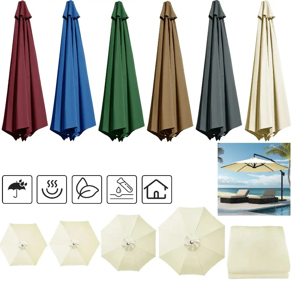 Parasol Replacement Cover – 6 or 8 Ribs (6 colours available) Habicare