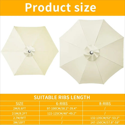 Parasol Replacement Cover – 6 or 8 Ribs (6 colours available) Habicare