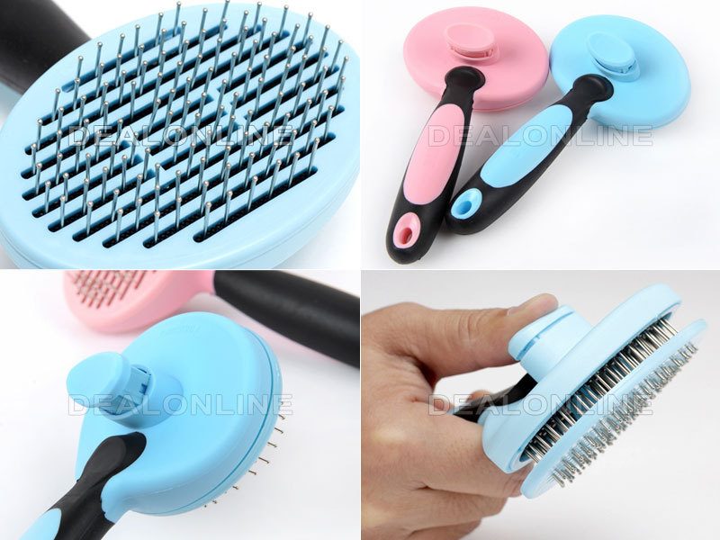 Self Cleaning Pet/Dog/Cat Grooming Brush BLUE dealonline.co.nz