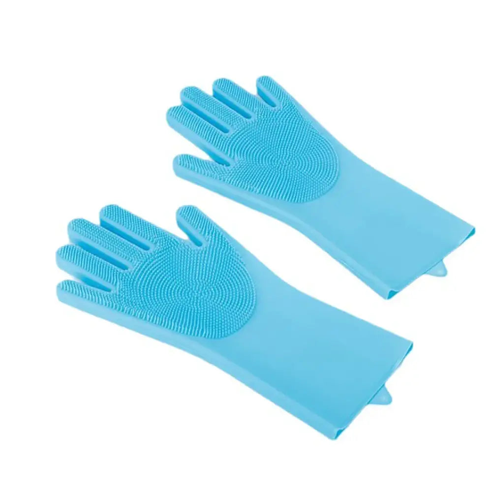 Pet Grooming Gloves Silicone (Pink & Blue) Habicare