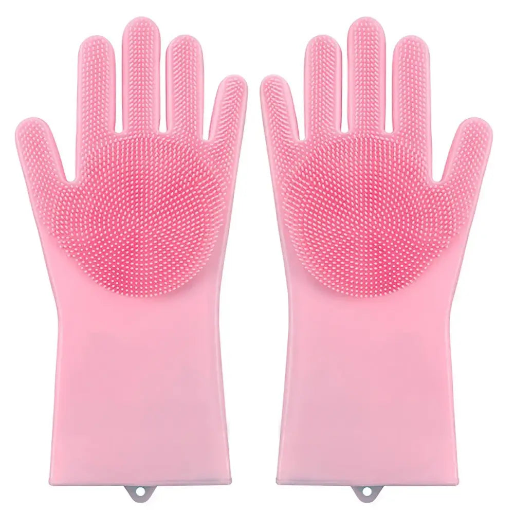 Pet Grooming Gloves Silicone (Pink & Blue) Habicare