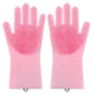 Pet Grooming Gloves Silicone (Pink & Blue) Habicare