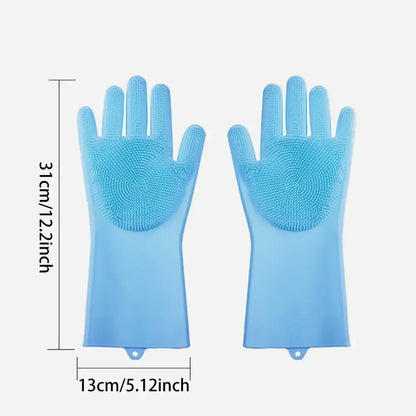 Pet Grooming Gloves Silicone (Pink & Blue) Habicare