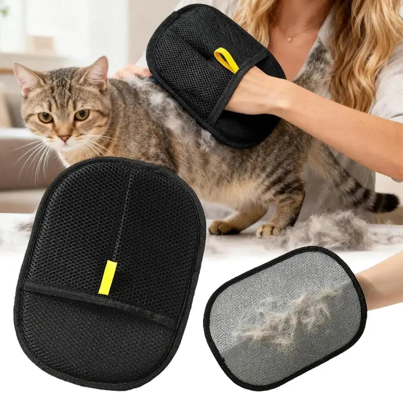 Pet Hair Removal Gloves – Reusable Double-Sided Habicare