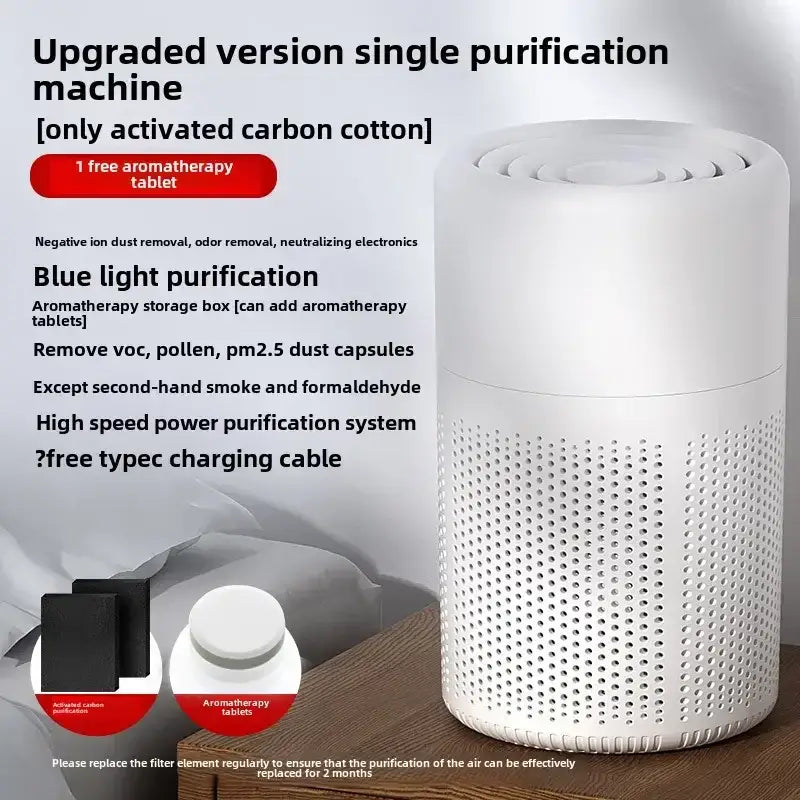 Portable Air Purifier – Blue Anion Deodorizer with Essential Oil Diffuser Habicare