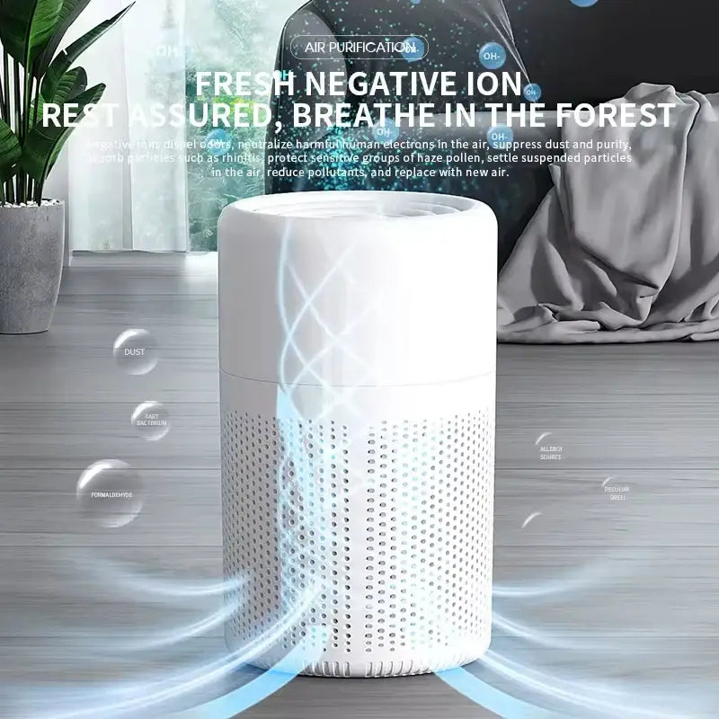 Portable Air Purifier – Blue Anion Deodorizer with Essential Oil Diffuser Habicare