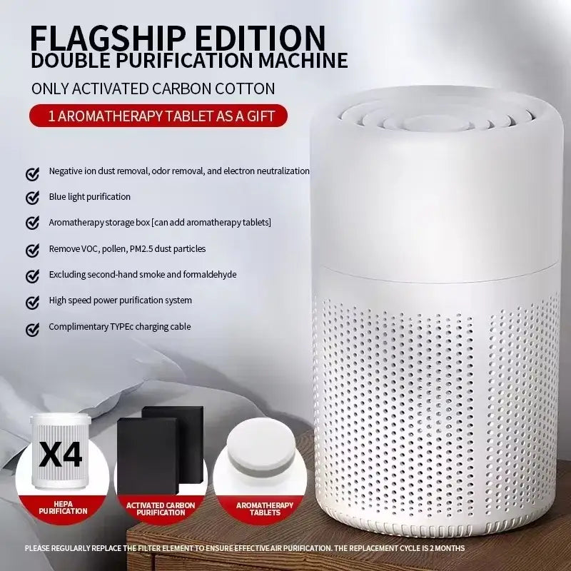 Portable Air Purifier – Blue Anion Deodorizer with Essential Oil Diffuser Habicare
