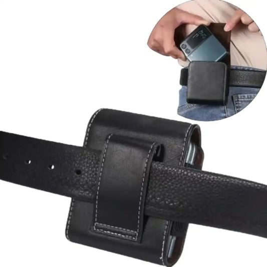 Premium Leather Belt Clip Case (Black) Habicare