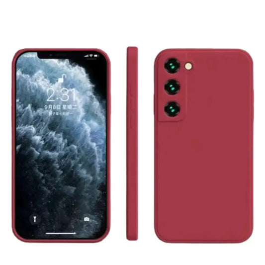 Premium Silicone Case for Samsung Galaxy A & S Series (Camellia Red) Habicare