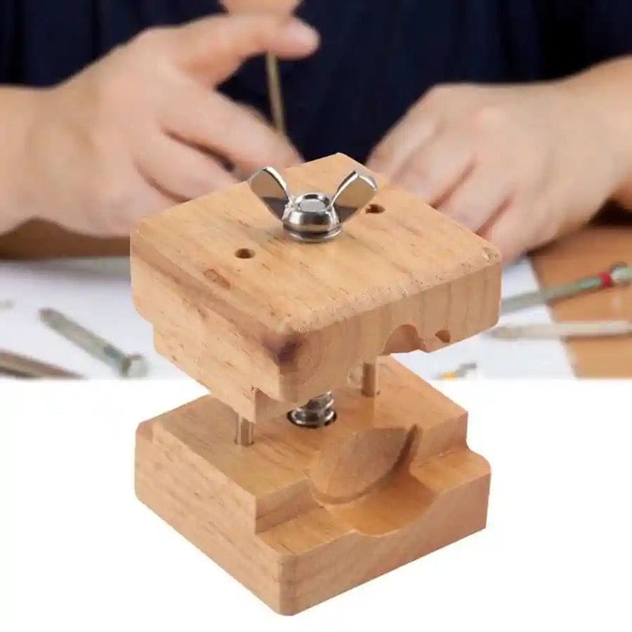 Professional watch vice from That Watch Shop, a precision tool for securely holding watches during repair or adjustment.