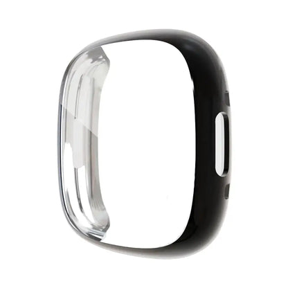 Habicare protective case for Fitbit Sense 2 in black, TWS design, durable silicone cover, available in 9 colors.