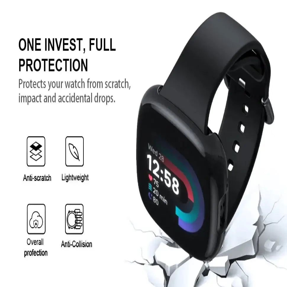 Habicare protective case for Fitbit Sense 2 in nine vibrant colors, designed for TWS protection and style.