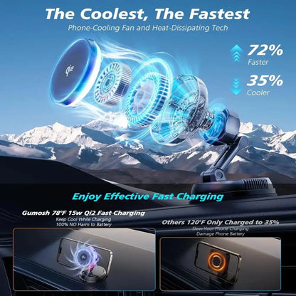 Qi2 15W Mag-Safe Car Mount Charger Habicare