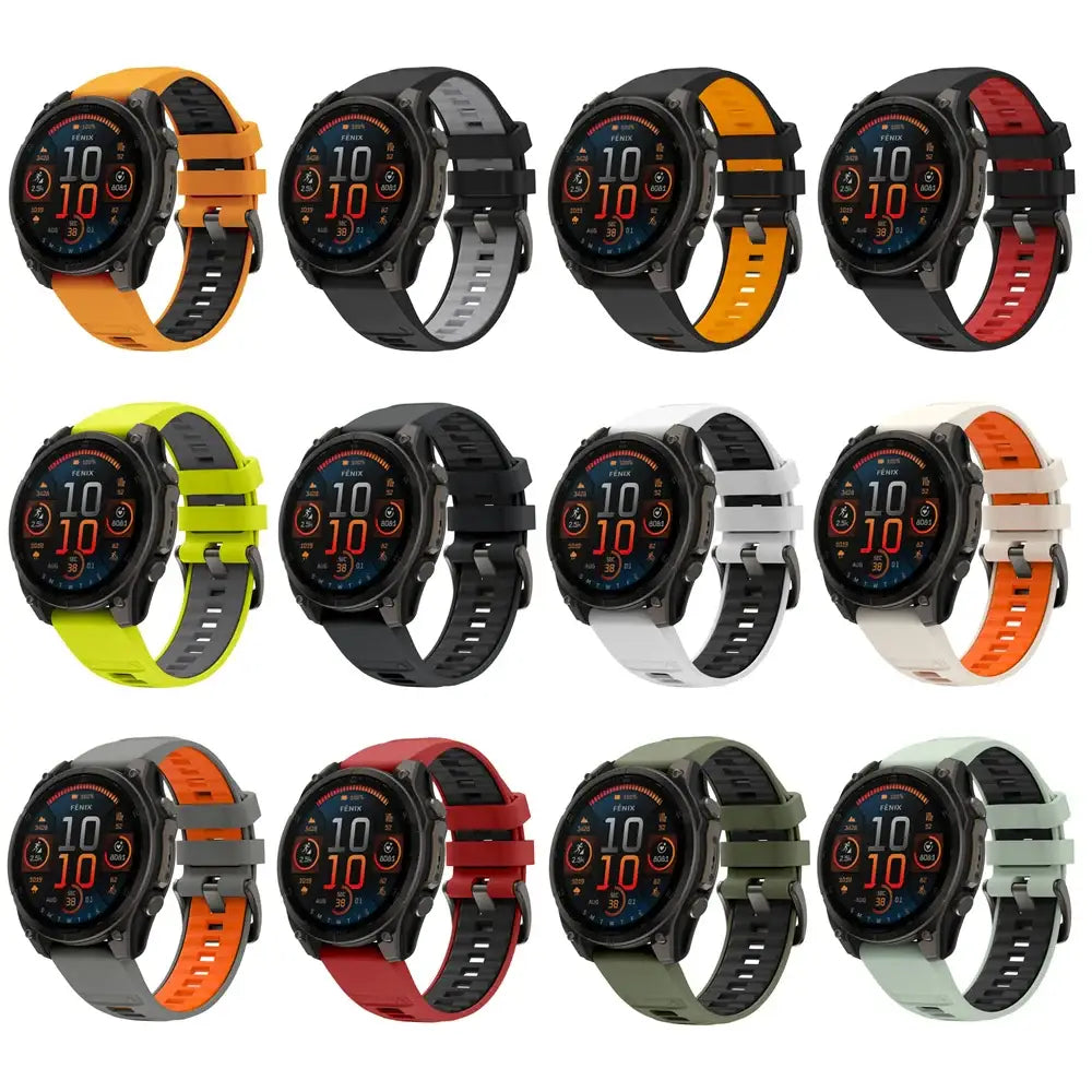 QuickFit Silicone Sports Strap for the Garmin (22mm/26mm) (wide compatibility & 22 colours) Habicare