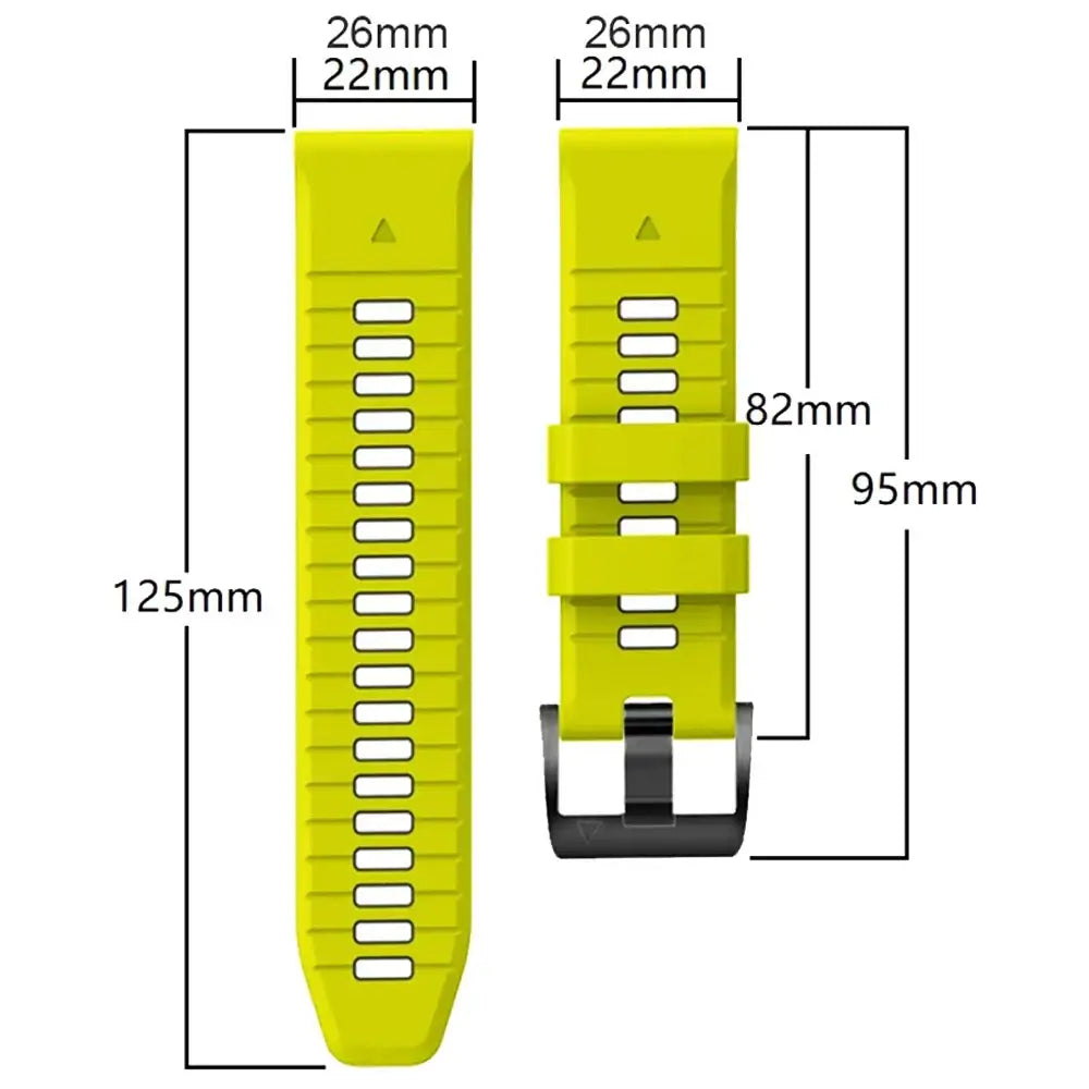 QuickFit Silicone Sports Strap for the Garmin (22mm/26mm) (wide compatibility & 22 colours) Habicare