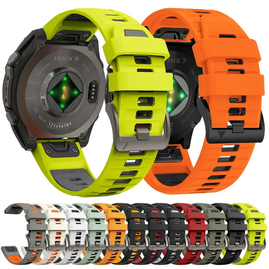QuickFit Silicone Sports Strap for the Garmin (22mm/26mm) (wide compatibility & 22 colours) Habicare